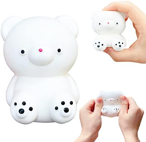 White mochi polar bear squishy soft squeeze toy