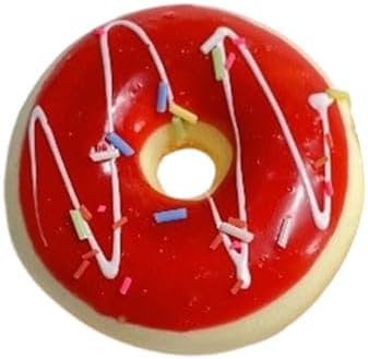 Realistic red velvet donut squishy with white drizzle