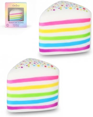 2 pack rainbow cake squishy slow rise fidget set