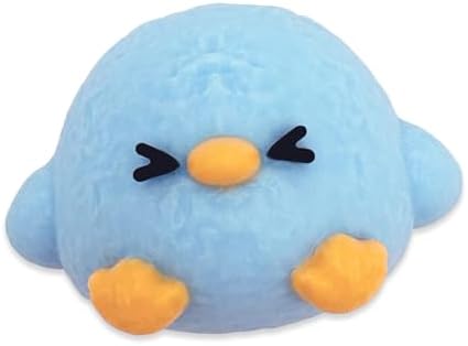 Blue mochi chick squishy, kawaii soft squeeze sensory toy