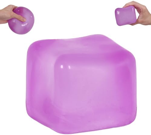 Purple translucent jelly squishy block squeeze cube