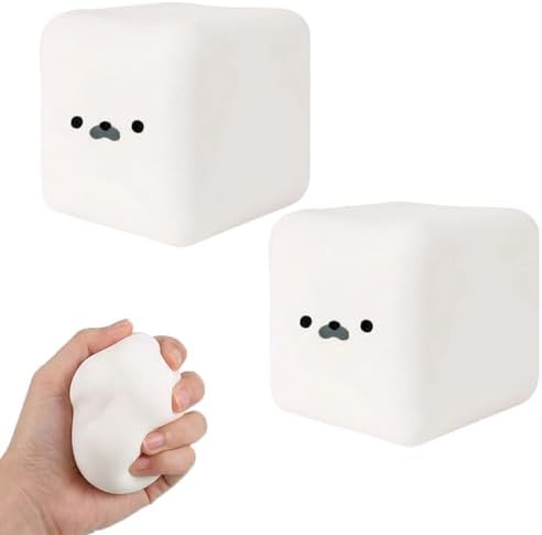 Seal squishy cube 2 pack soft squeeze slow rising fidget toy