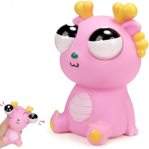 Pink kawaii eyeball squishy dragon squeeze toy