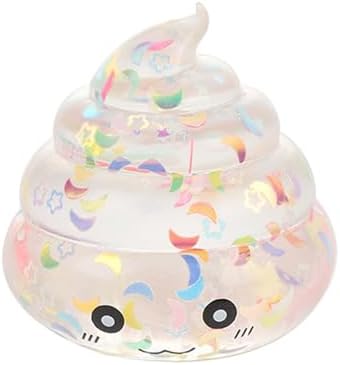Holographic poop squishy clear glitter slow rising squeeze toy