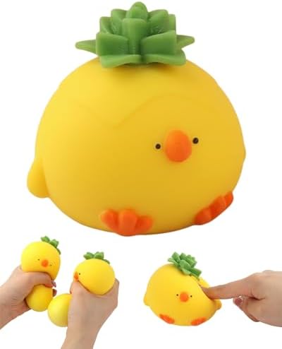Pineapple top chick squishy, kawaii slow rising squeeze toy