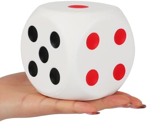 White 3 inch scented slow rising kawaii dice squishy with black and red dots