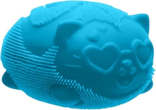 Blue cat squeeze ball squishy with heart eyes