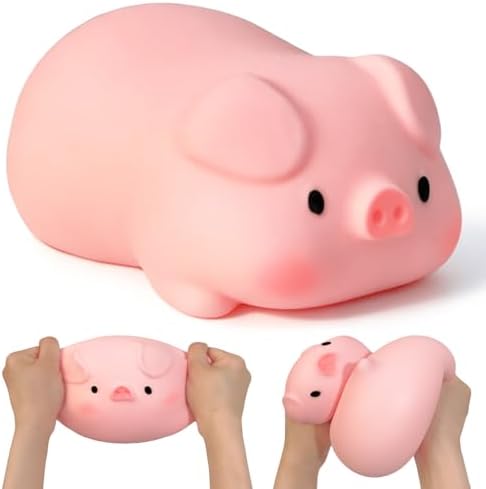 Big pink mochi pig squishy soft slow rising toy