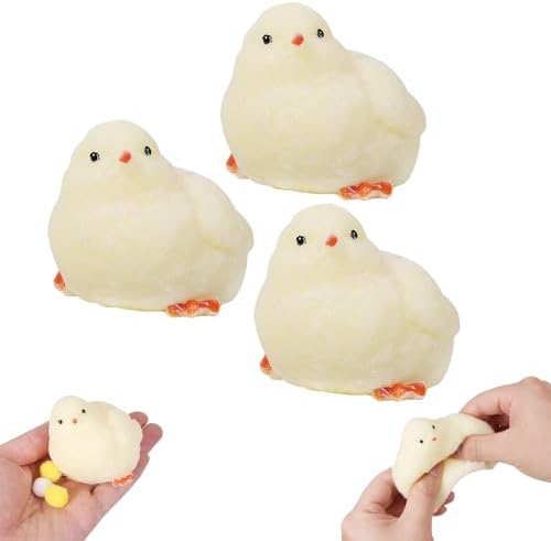 3 pack soft fuzzy chick squishy toys
