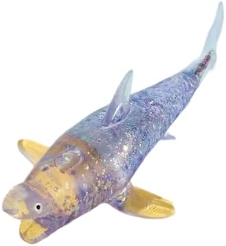 Jumbo purple glitter shark squishy 8 inch squeeze toy