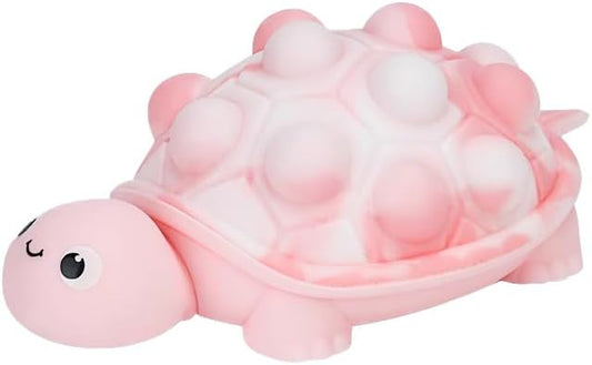 Pink bubble pop turtle squishy sensory squeeze fidget toy