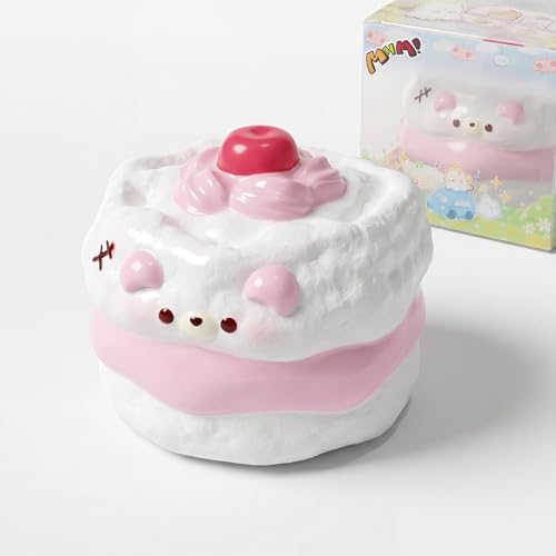 White cream bear cake squishy with cherry topping