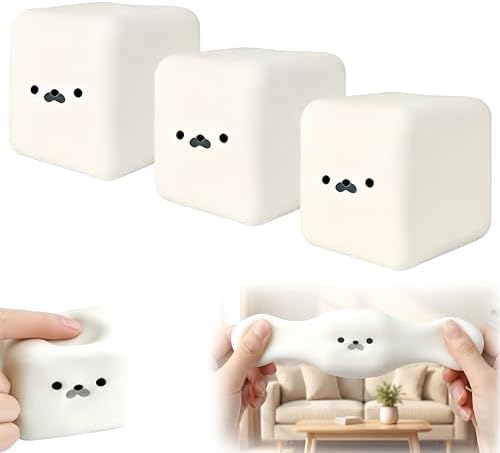 Three calming milk carton squishy slow rise seal cubes