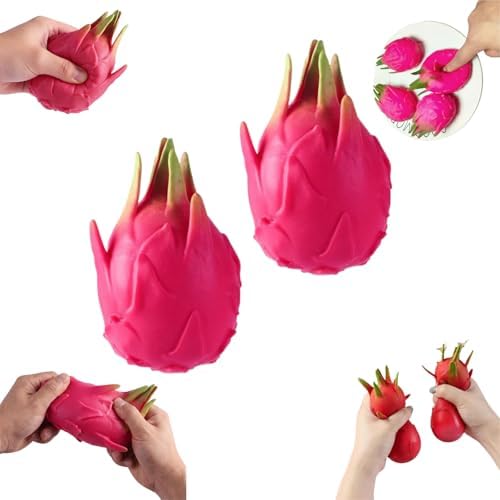 Pink dragon fruit squishy 2 pack soft squeeze fidget toy