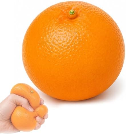 Lifelike orange squishy realistic stress ball slow rising fruit toy