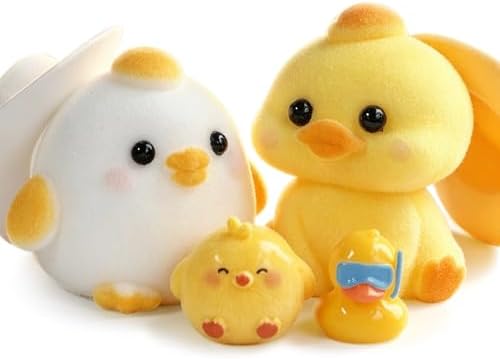 Chick squishy 2 pack flocked duck and chick squeeze toys