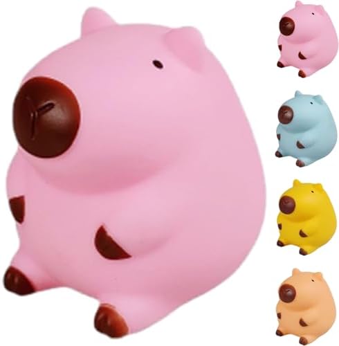 Kawaii pink matte capybara squishy soft squeeze stress toy