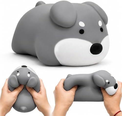 Jumbo gray puppy dog squishy soft slow rising stress toy