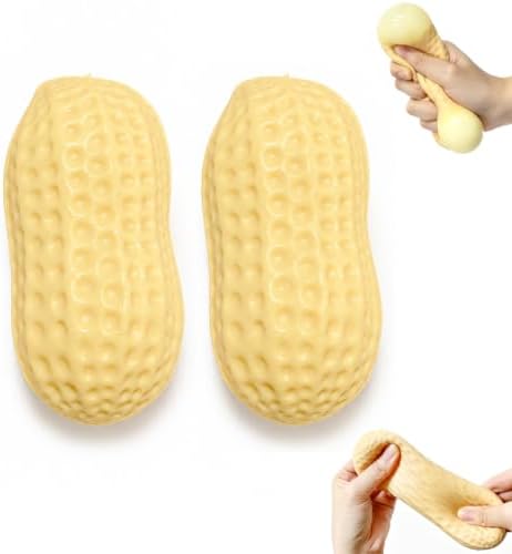 Realistic peanut squishy slow rising squeeze stress relief toy 2 pcs