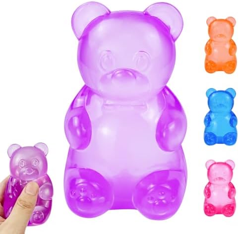 Purple translucent bear squishy slow rising fidget toy
