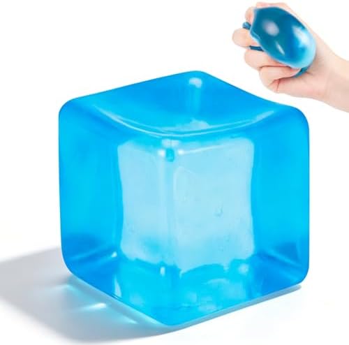 blue gel ball squishy ice cube fidget stress toy