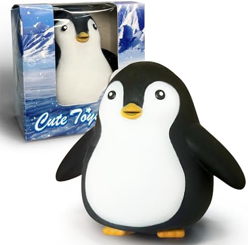 Classic black and white penguin squishy slow rising stress toy