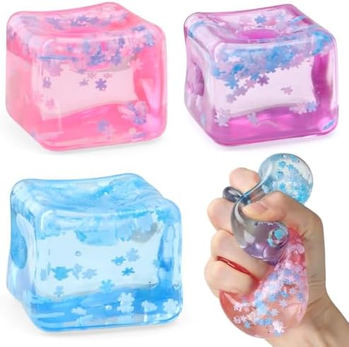 Pastel snowflake ice cube squishy 3 pack soft sensory cubes