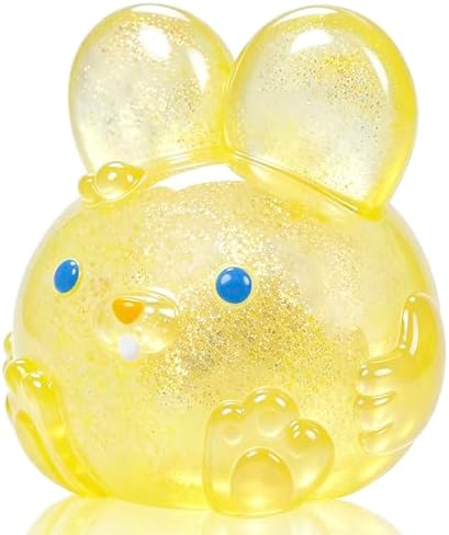 Slow rising yellow glitter bunny squishy fidget toy