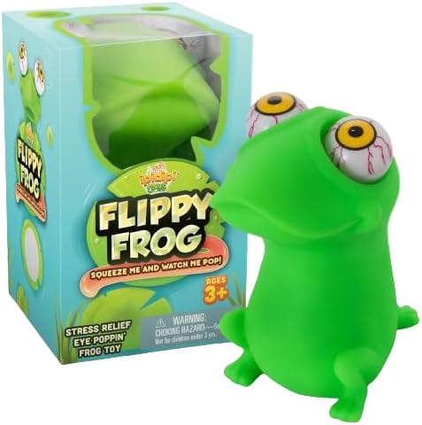 Green frog eyeball squishy squeeze toy with pop-out eyes