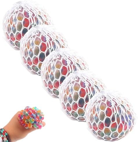 Rainbow water bead mesh squishy ball 5 pack sensory toy