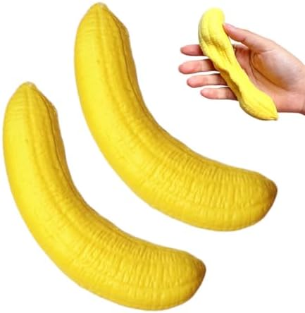 Slow rising banana squishy 2 pcs squeeze stress relief fidget toy