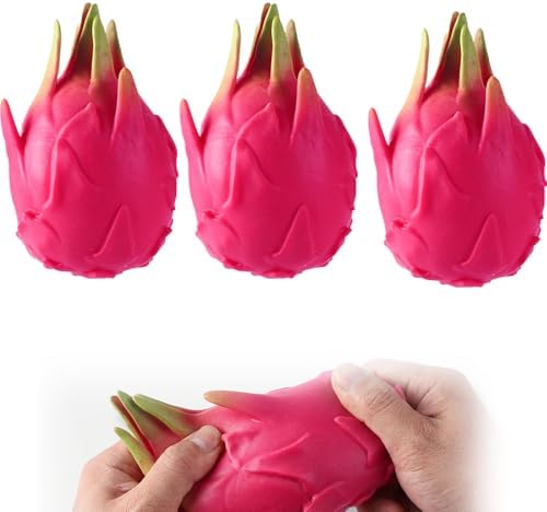 3 pack dragon fruit squishy soft slow rising fidget toys