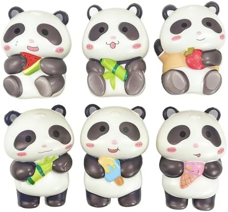 6 pack panda squishy slow rising fidget toy set