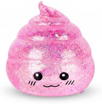 Pink glitter poop squishy stress ball cute squishy fidget toy