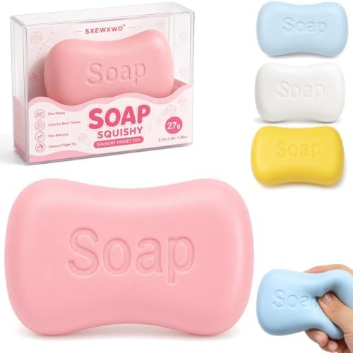 Mini pink crunchy bead soap squishy fidget toy