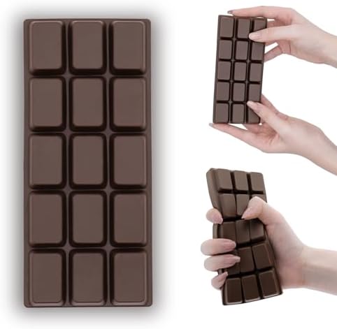 Dark chocolate squishy bar with raised squares