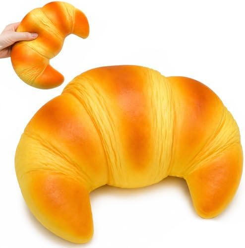 Large croissant squishy 7 inch soft slow rising bread fidget toy