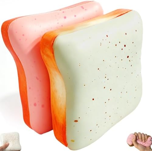 Pink and white mini toast bread squishy 2 pack