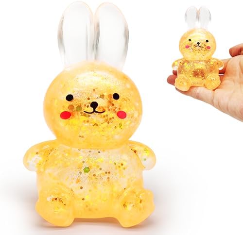 Gold glitter bunny squishy slow rising squeeze toy