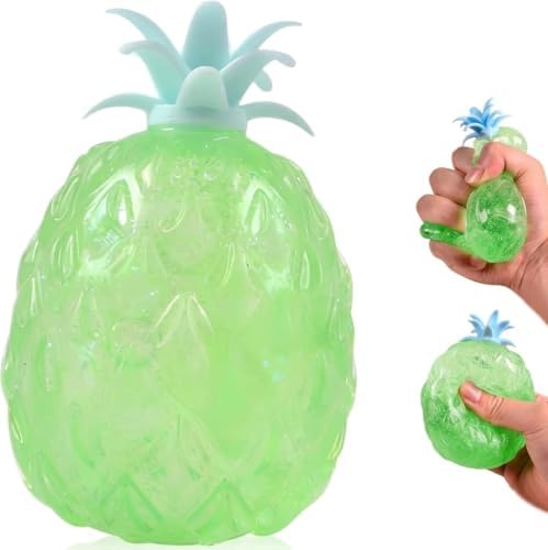 Green glitter pineapple squishy squeeze toy