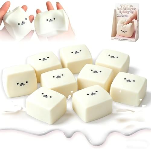 Bulk milk carton squishy 8 piece party favor squeeze pack