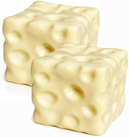 Two ivory cream cheese squishy blocks