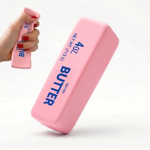 Pink butter stick squishy stress ball slow rising squeeze