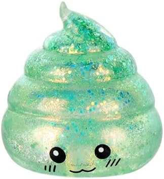 Green glitter poop squishy squeeze sensory stress relief toy