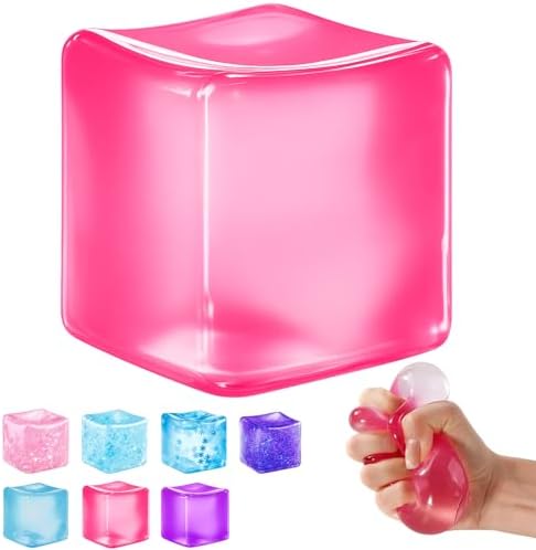 Bubblegum pink ice cube squishy stress ball