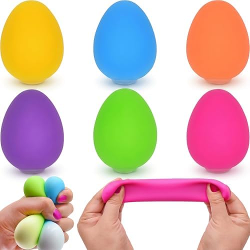 Pastel egg squishy six pack soft squeeze stress ball toys