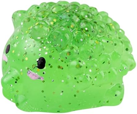 Green glitter hedgehog squishy sensory squeeze stress ball