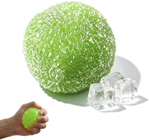Green crunchy bead-filled gel ball squishy squeeze ball
