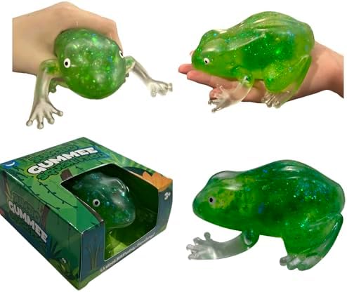 Jumbo green glitter frog squishy squeeze stress ball toy