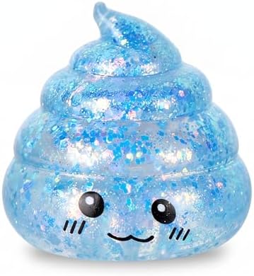 Blue glitter poop squishy stress ball squishy fidget toy